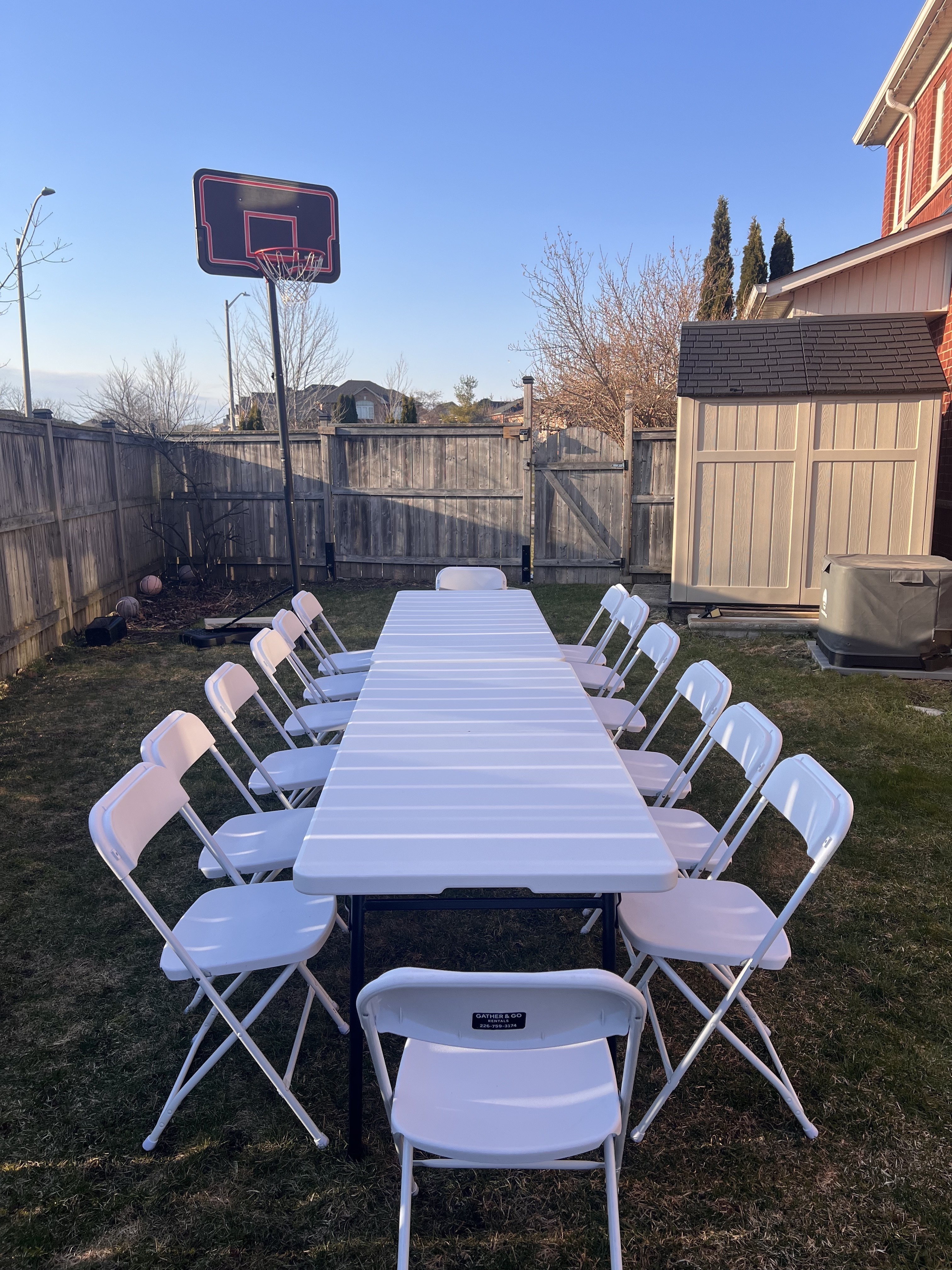 Chair and table rental setup for an event
